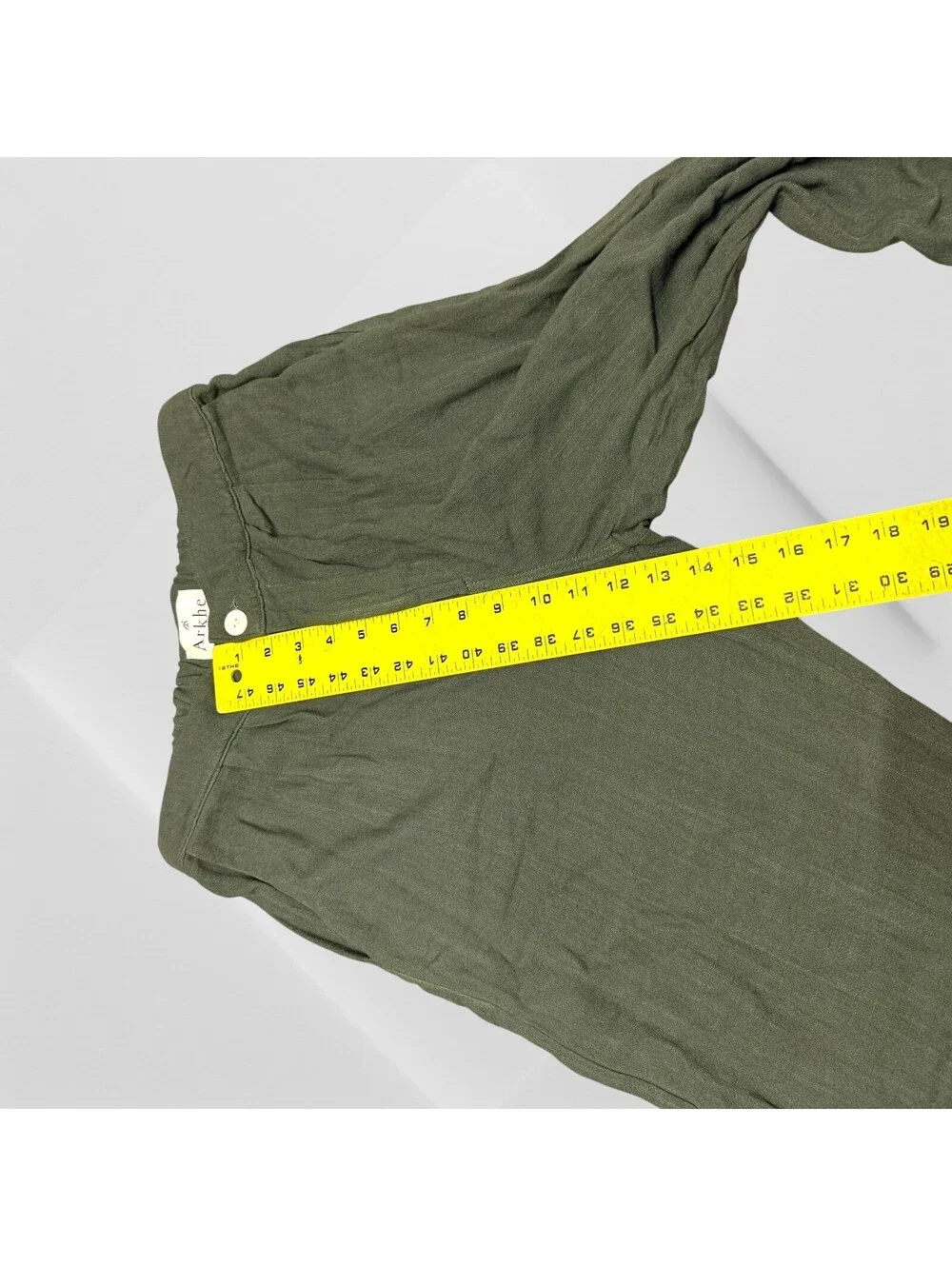 Arkhe The Label  VKTRBLAK. The Linen Rayon Pants Drape mens Olive L 30-33x33
